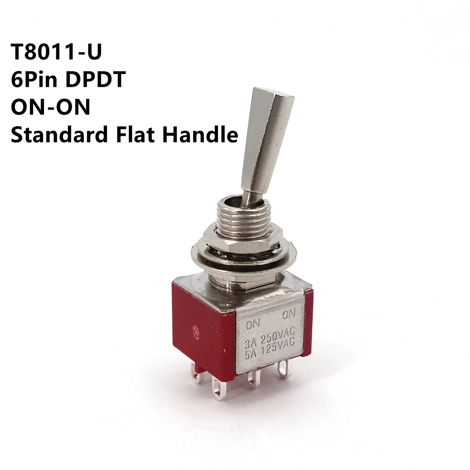 

Мини-переключатель T80-T, 6-контактный, DPDT