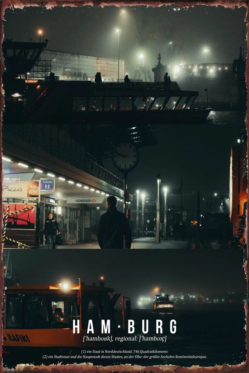 

Жестяной знак гамбургера Landungsbruecken, оловянные пластины, Настенный декор, украшение для комнаты, Ретро винтажный металлический знак для кафе,...