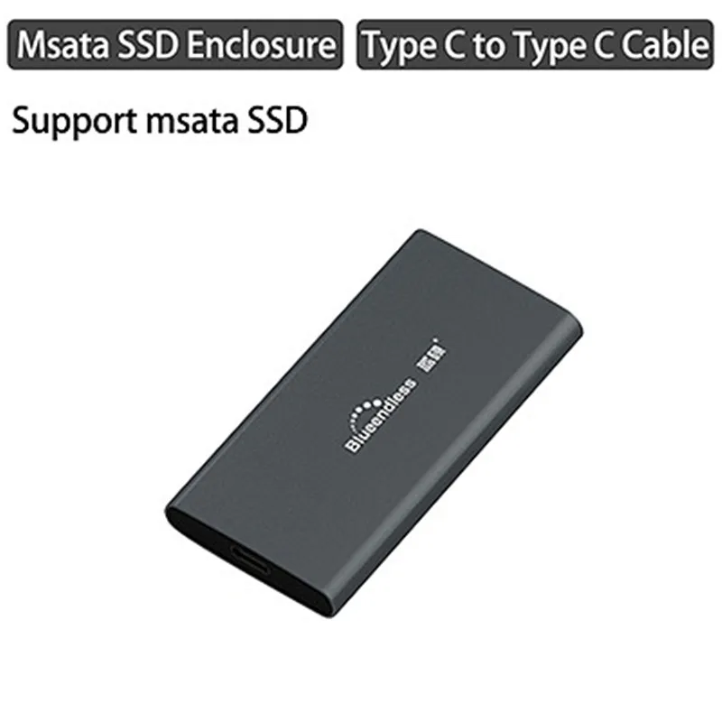 MSATA C-C SSD m.2 чехол type C to type C поддержка 2242/2260/2280/msata M.2 NGFF B Ключ слот SSD алюминиевый чехол для твердотельного диска высокая скорость - Цвет: MSATA C-C