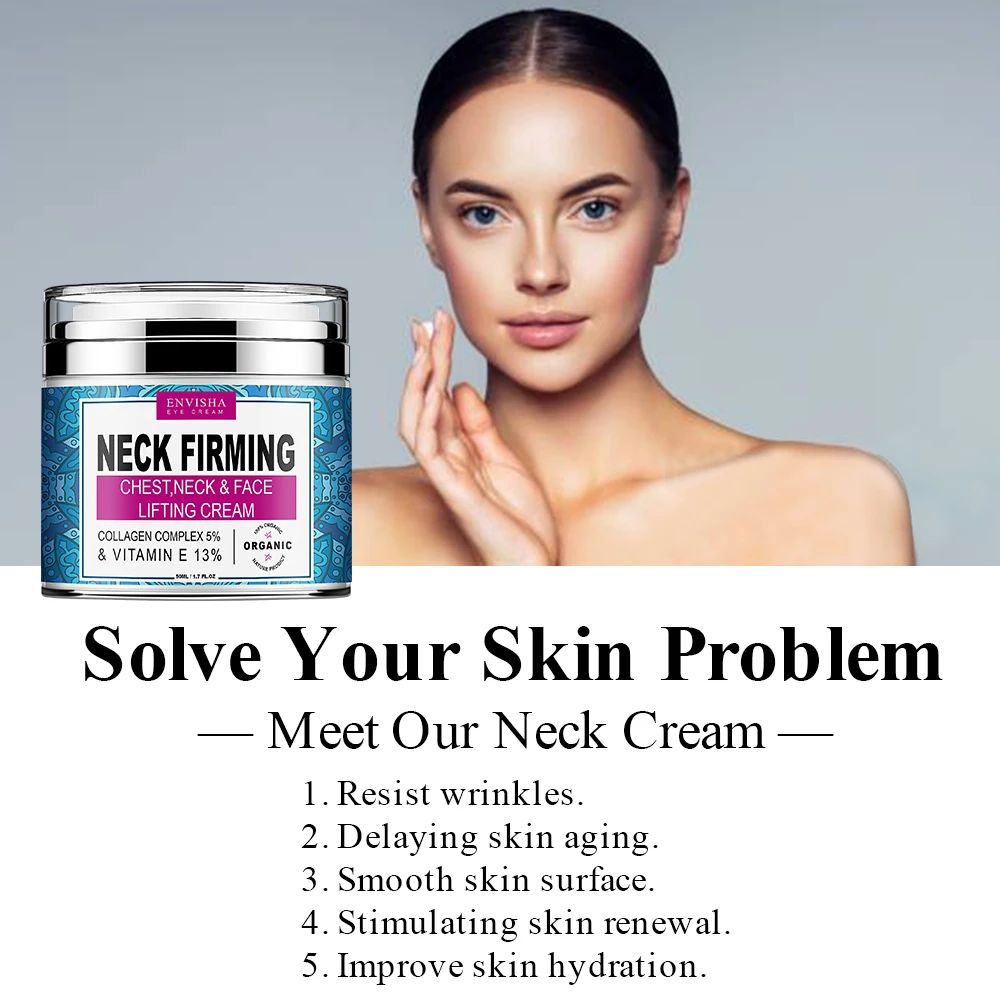 

ENVISHA Neck Cream Retinol Face Vitamin Collagen Whitening Anti-Wrinkle Aging Moisturizer Skin Care Hyaluronic Acid Shrink Pores