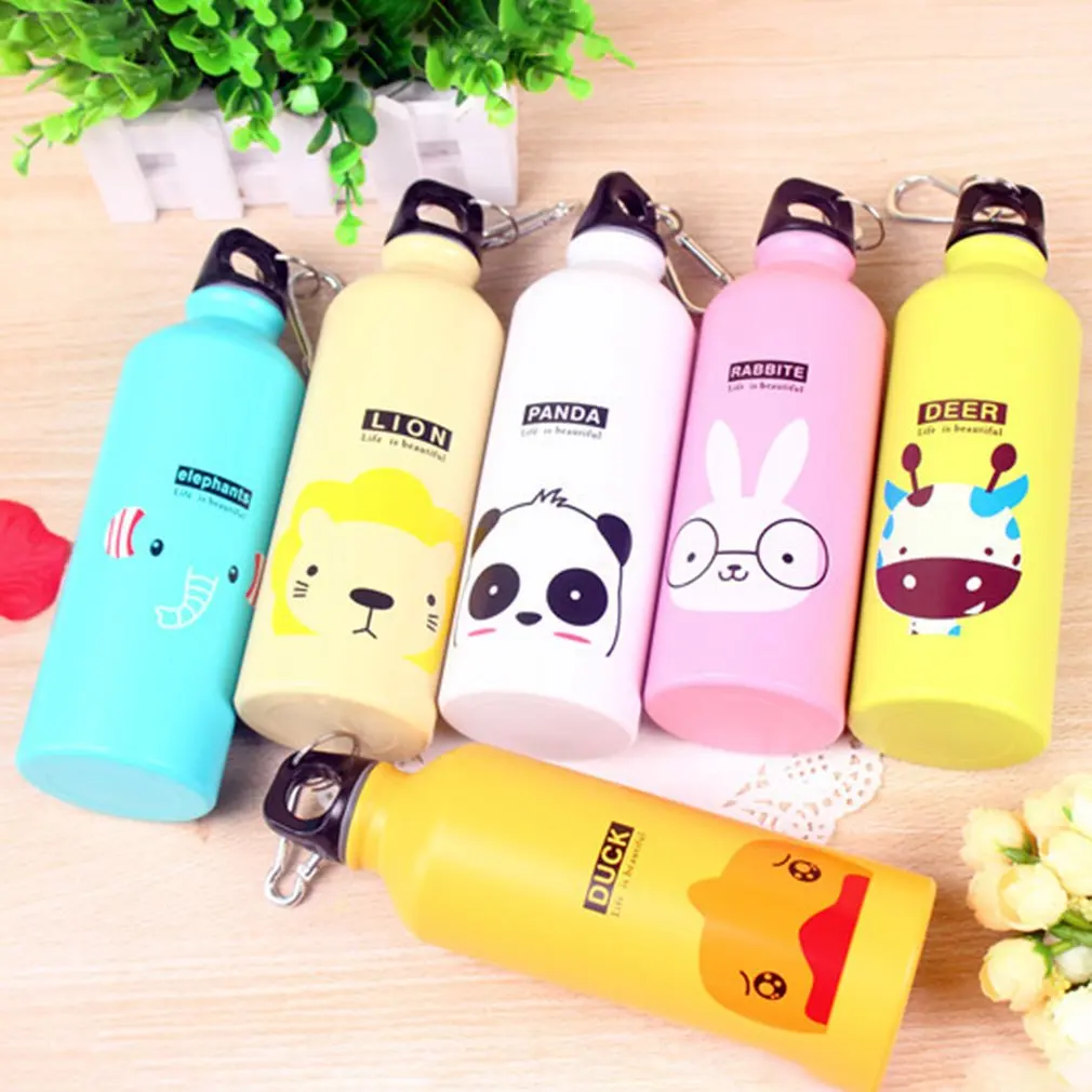 

Lovely Animals Outdoor Portable Sports Bottle Aluminum Alloy Kids Water Bottle Cartoon Animal Pattern Kettle