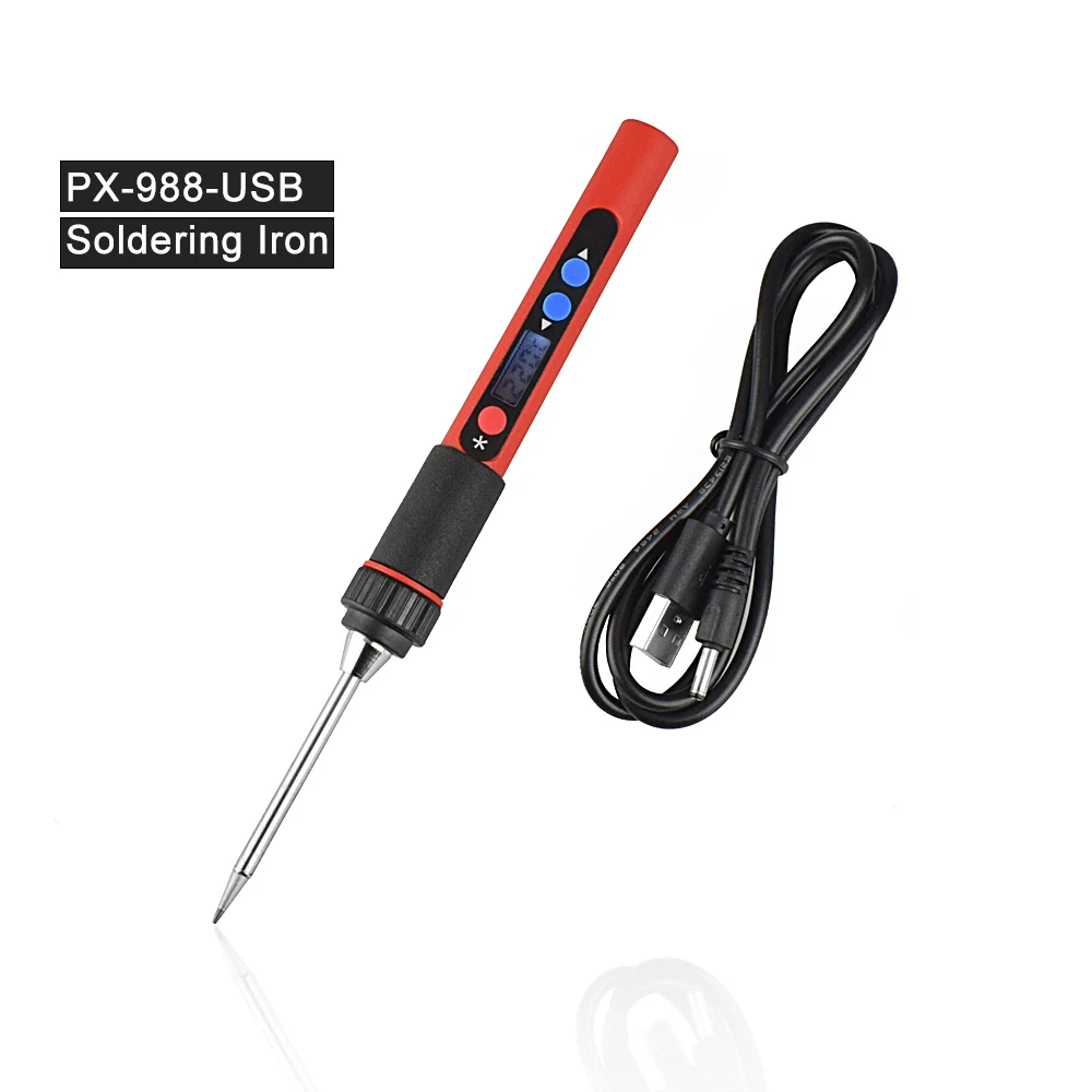 Red Soldering Iron NEWACALOX USB 10 Вт DC5V паяльник 5 шт. нержавеющая сталь сварочные наконечники I/K/BCS/2C/2.4D специально для PX-988USB паяльник - Цвет: Red Soldering Iron
