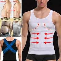 mens slimming body shaper waist trainer vest chest compression shirt abs abdomen tank top undershirt tummy control shapewear