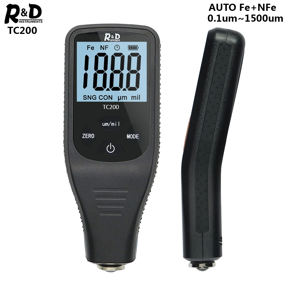Толщиномер TC200 с черным покрытием автомобильный измеритель толщины покрытия