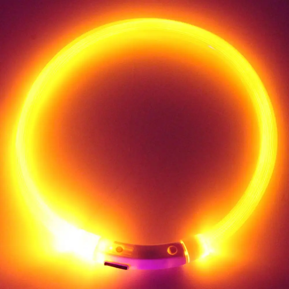 

Adjustable LED Dog Collar Rechargeable Luminous USB Charging Puppy Light up Collar Outdoor Tool