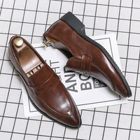 2021 spring and autumn pu bullock mens one step british business casual fashion increases all match stylist shoes zapatos yx089