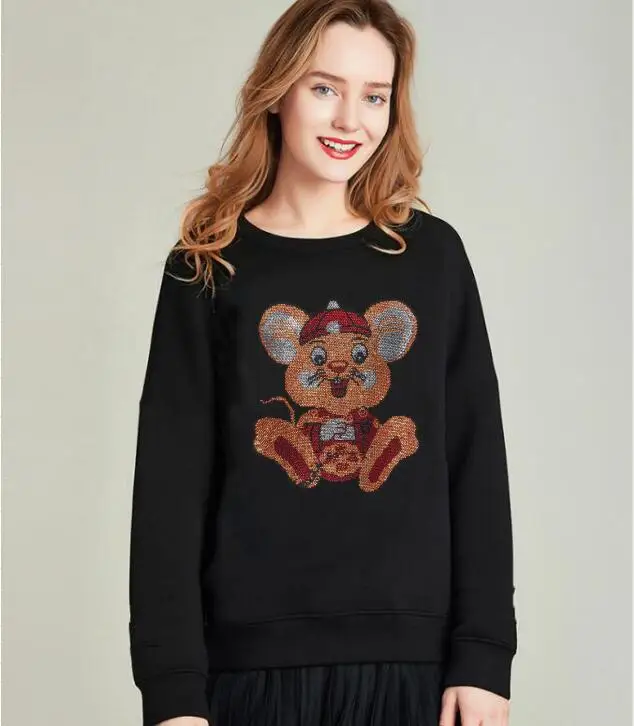 

Best quality new Loose design Women Sweatshirts New Diamond stone top quality Casual Hoodies drop shipping