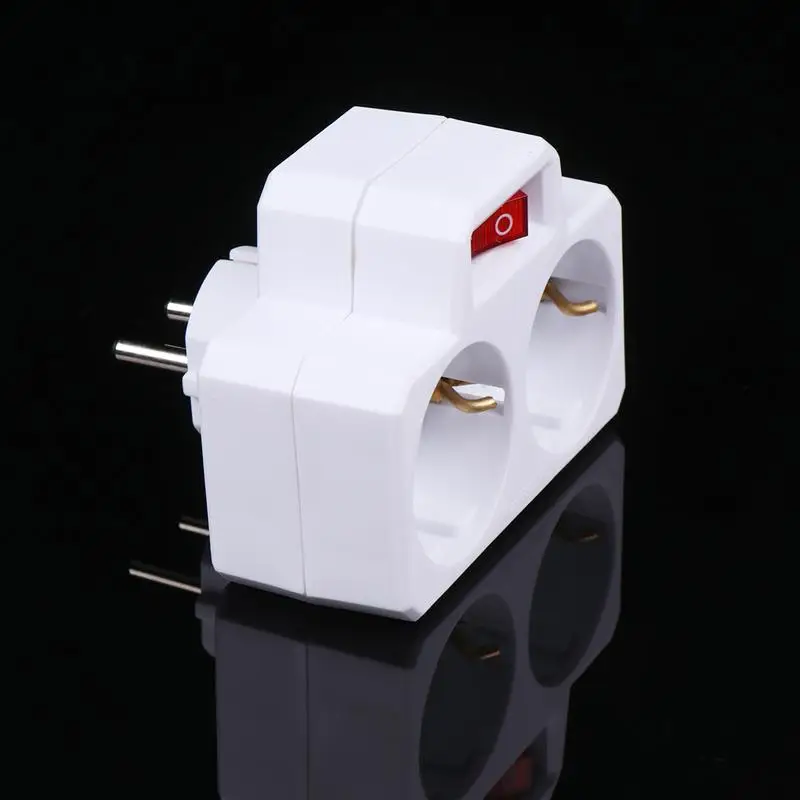 Европейская штепсельная вилка 16 А 250 В С переключателем 2 контакта дорожная