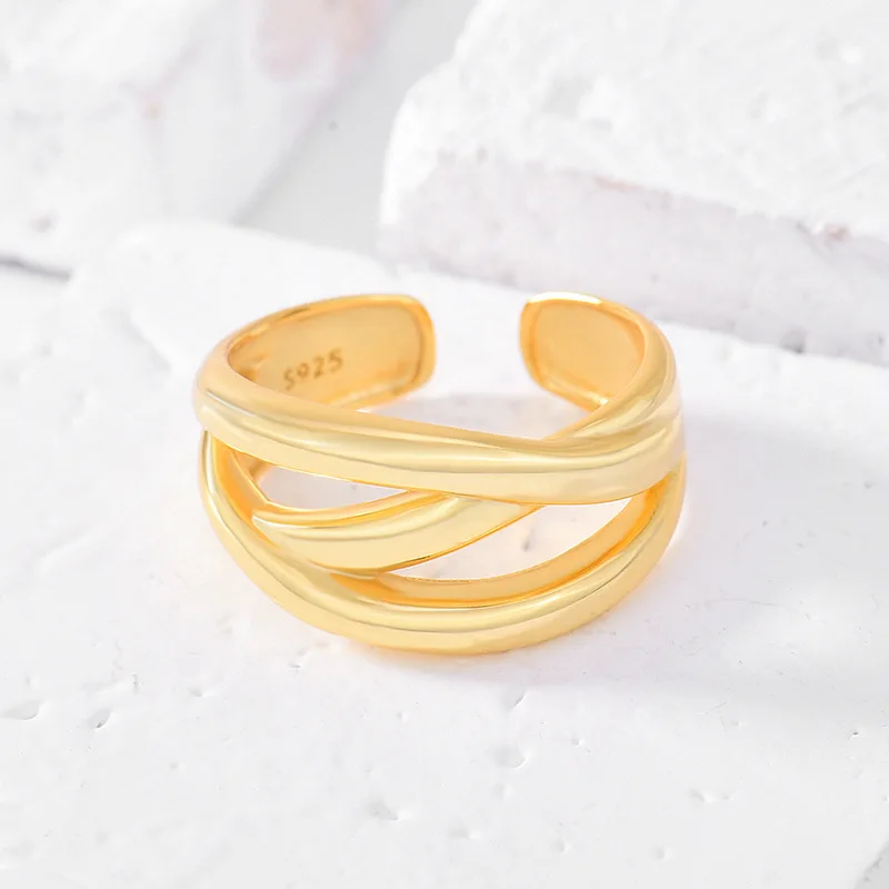 

Korean Rings 925 Sterling Silver For Women Designer Irregular Minimalist Statement Ring Anillos De Plata 925 Jewellery