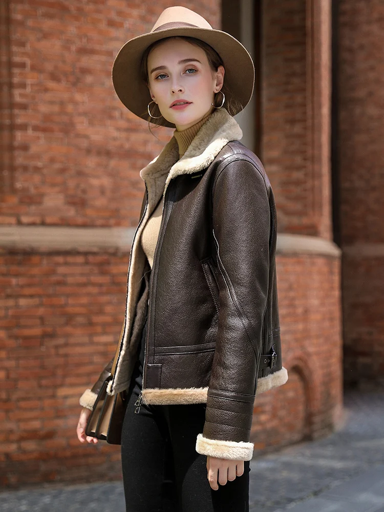 Куртка женская зимняя из натуральной овечьей кожи MY4592 s | Женская одежда