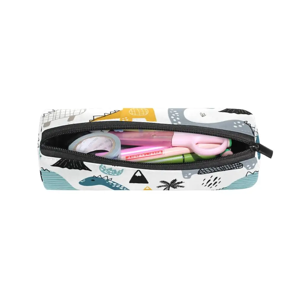 Милый пенал чехол с рисунком динозавра кожаная сумка карандаш для канцелярских