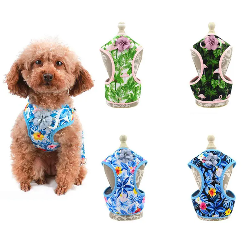 Мягкая шлейка для собак щенков Обувь с дышащей сеткой Стеганый жилет поводком