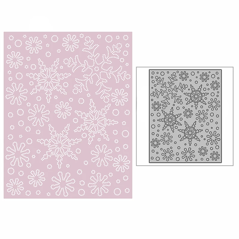 

Новинка панели из пятнистых летающих снежинок 2021 металлические пресс-формы для «сделай сам» Скрапбукинг и изготовление карт Декор тиснени...