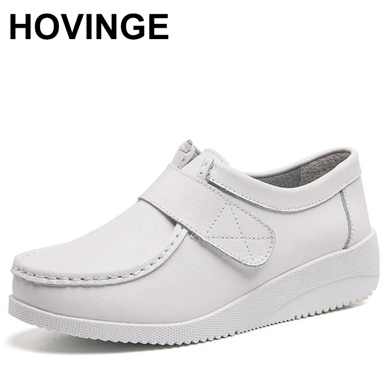 

HOVINGEWomen Flats shoes ladies Lace up ballet flats loafers leather shoes women casual boat shoes sneaker Female outdoor shoes
