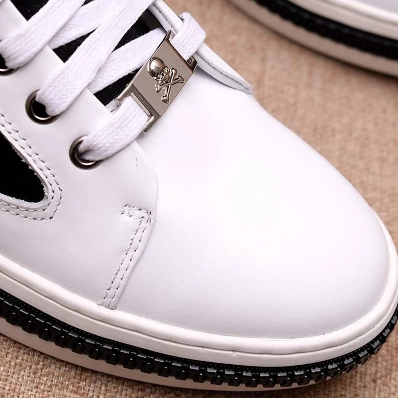 Starbags PP New fashion logo sports casual little white shoes first leather breathable British men's board | Обувь