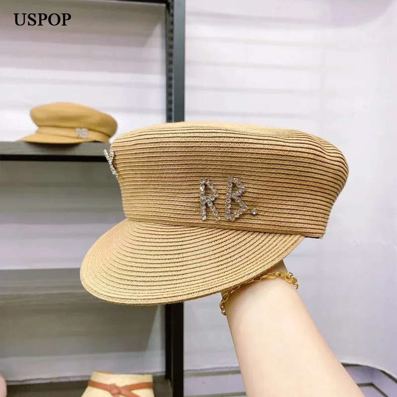Новинка женская летняя воздухопроницаемая соломенная Кепка USPOP для газетчика