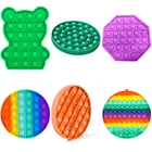 Игрушки для снятия стресса с эффектом пуш-ап, популярные радужные пузырьки, антистрессовые игрушки для взрослых и детей, снимающие аутизм сенсорные игрушки