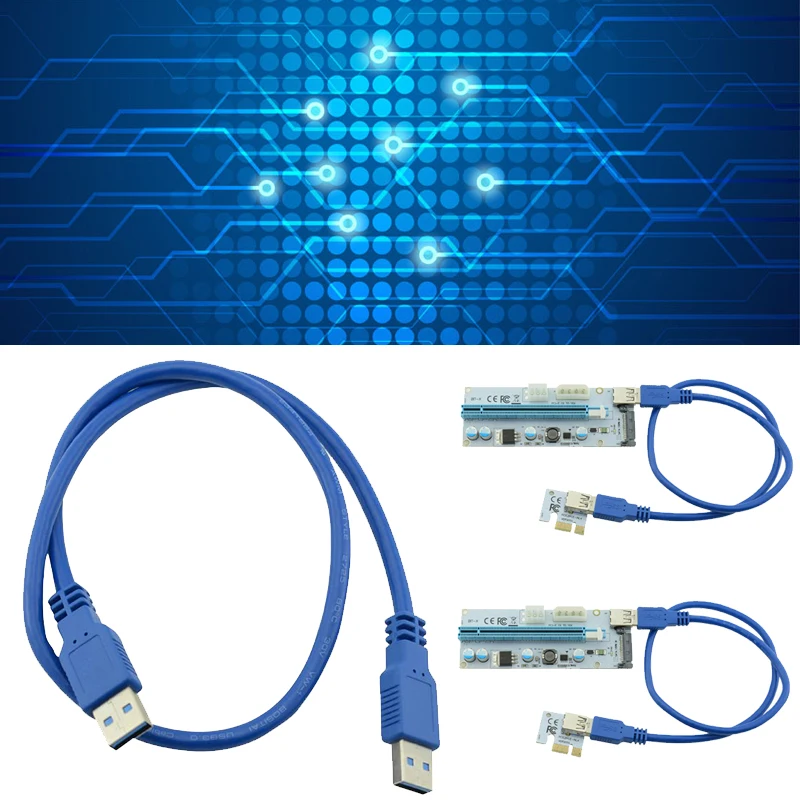Адаптер карты удлинитель 1X 16X горная линия питание PCIE 4PIN/6PIN/расширитель SATA Usb