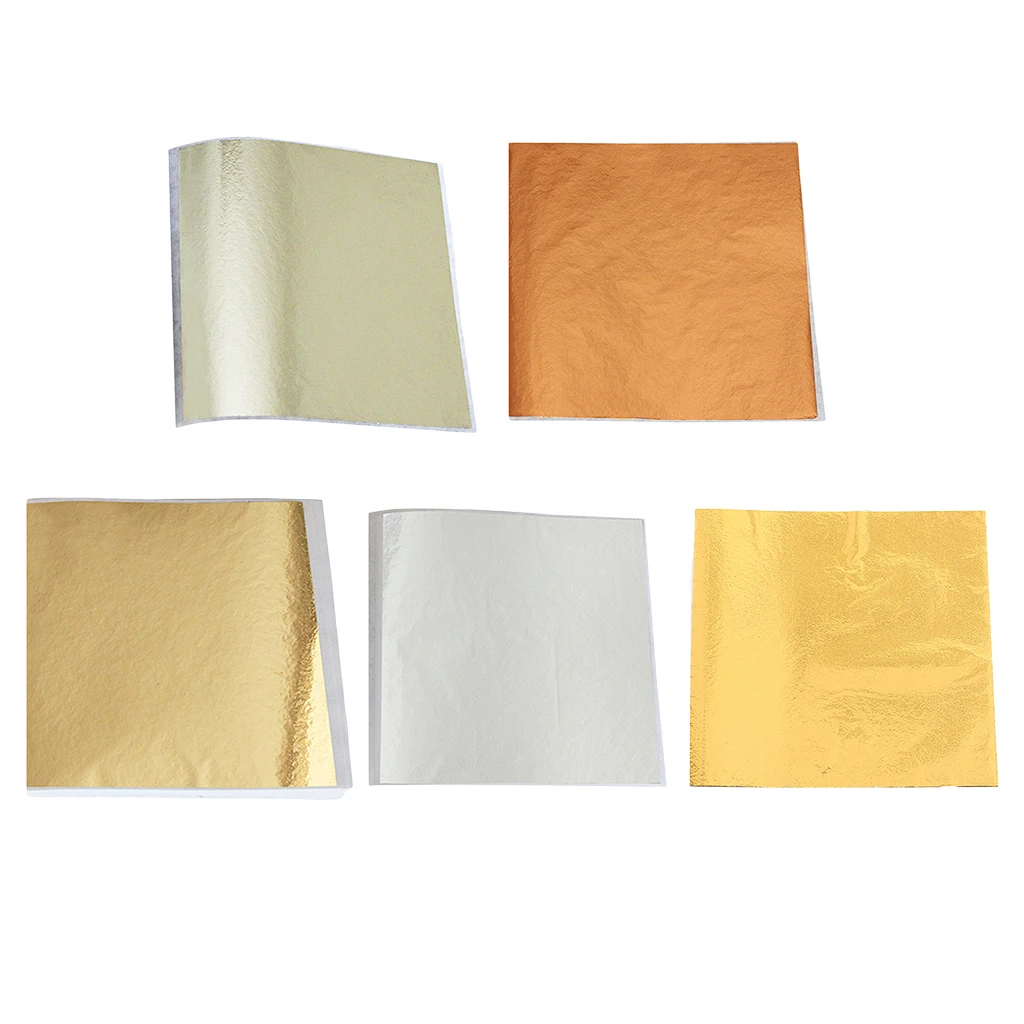 

100 Gold Leaf Sheet Foil Paper For Resin Casting Gilding Crafting Nail Art Decor