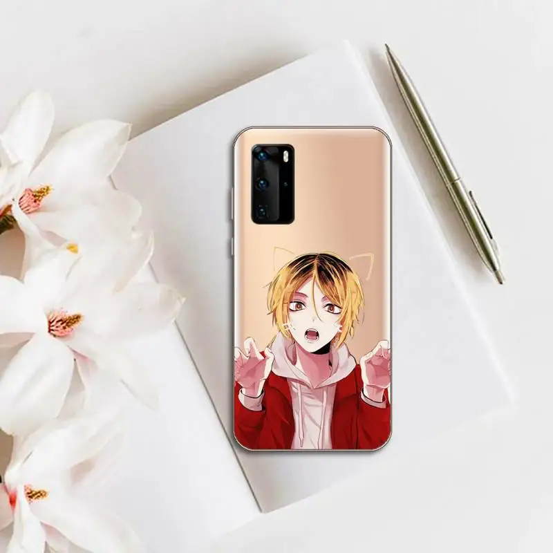 

Cute Japan Anime Oya Haikyuu Phone Case Transparent for huawei honor P 40 30 20 lite Pro 10 i 8 9 x p smart 2019