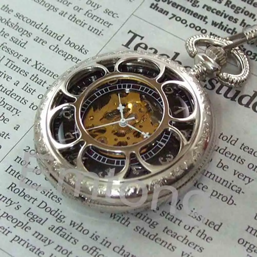 Винтажный Карманный чехол из розового серебра стальные черные подвески