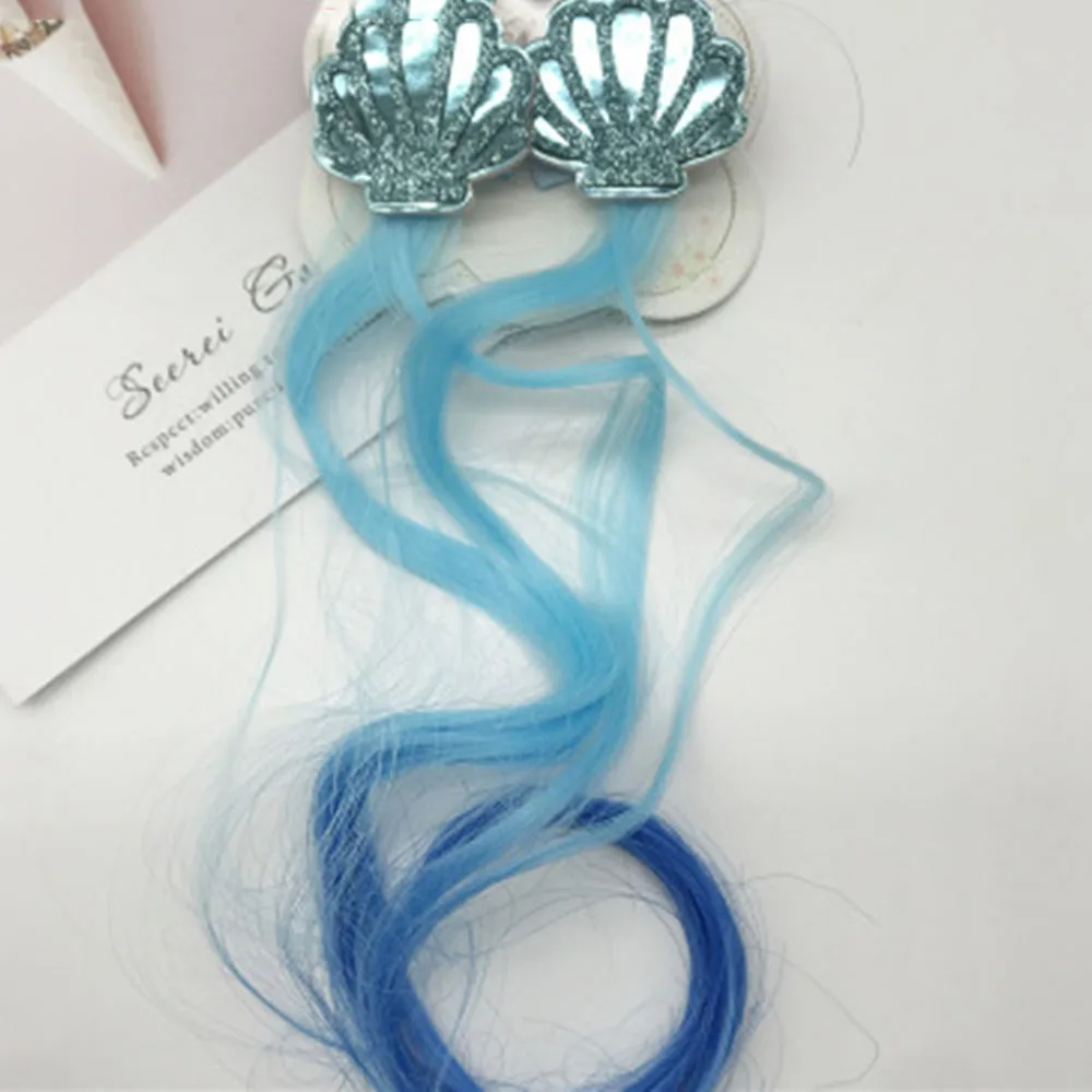 1 пара новинка милые градиентные разноцветные заколки для волос с ракушками