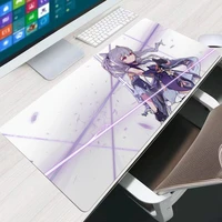 genshin impact large 90x40 mouse pad persian carpet laptop pc gamer keyboard mousepad edge white tassel rubber table mat for pet