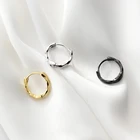 Маленькие серьги-кольца MloveAcc из стерлингового серебра 925 пробы, витые круглые серьги-кольца Huggie для женщин и мужчин, модные простые серьги