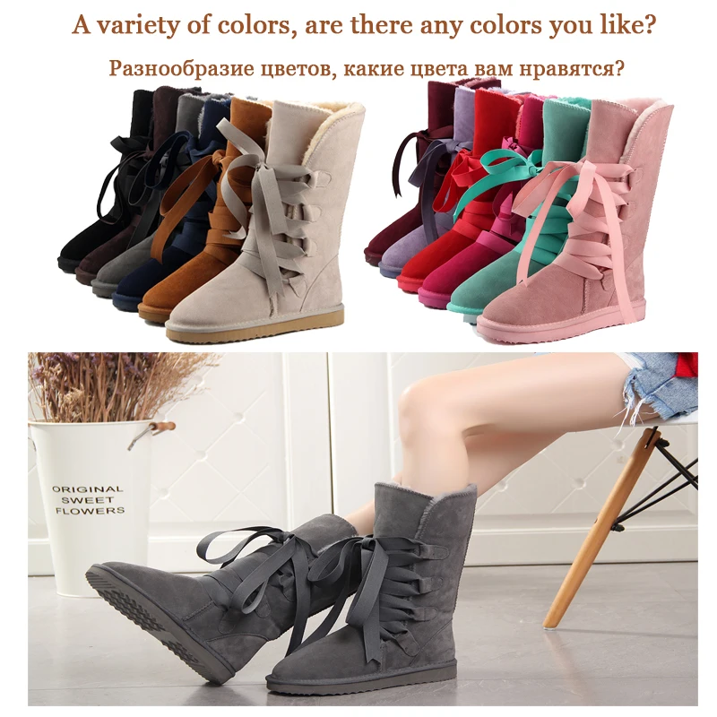 Женские зимние сапоги из натуральной кожи на зиму|snow boots|fashion winter bootswinter boots |