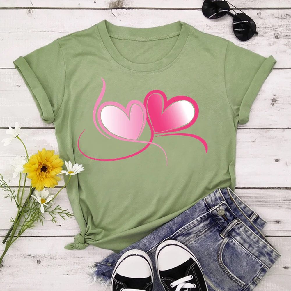 

Love Print T-shirts Women Summer 2021 Graphic Tees Funny Shirts For woman tshirts Crew Neck Tops TX9636