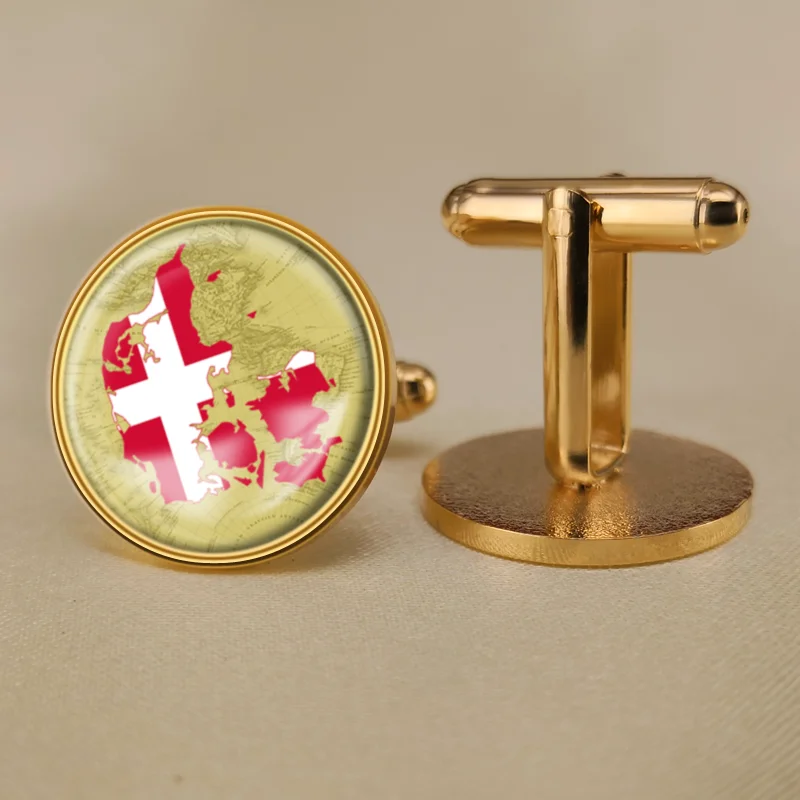 Герб Дании датская карта флаг Государственный герб запонки|Зажимы для галстука и