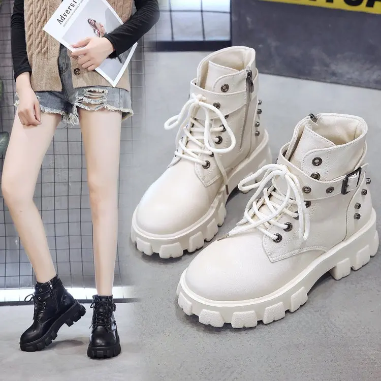 Женские ботинки 2019 г. Модные зимние с заклепками женская обувь женские ботильоны