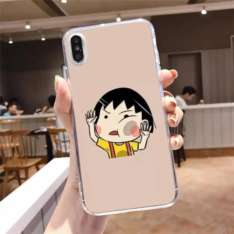 

Japanese cartoon cute Chibi Maruko-chan Phone Case Transparent soft For iphone 5 5s 5c 6 6s 7 8 11 12 plus mini x xs xr pro max