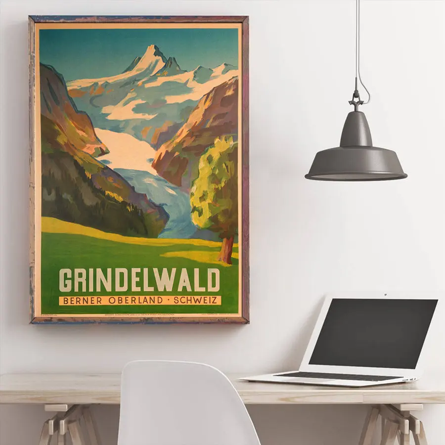 Постер для поездок в городе ручная роспись туристические аттракционы винтажная