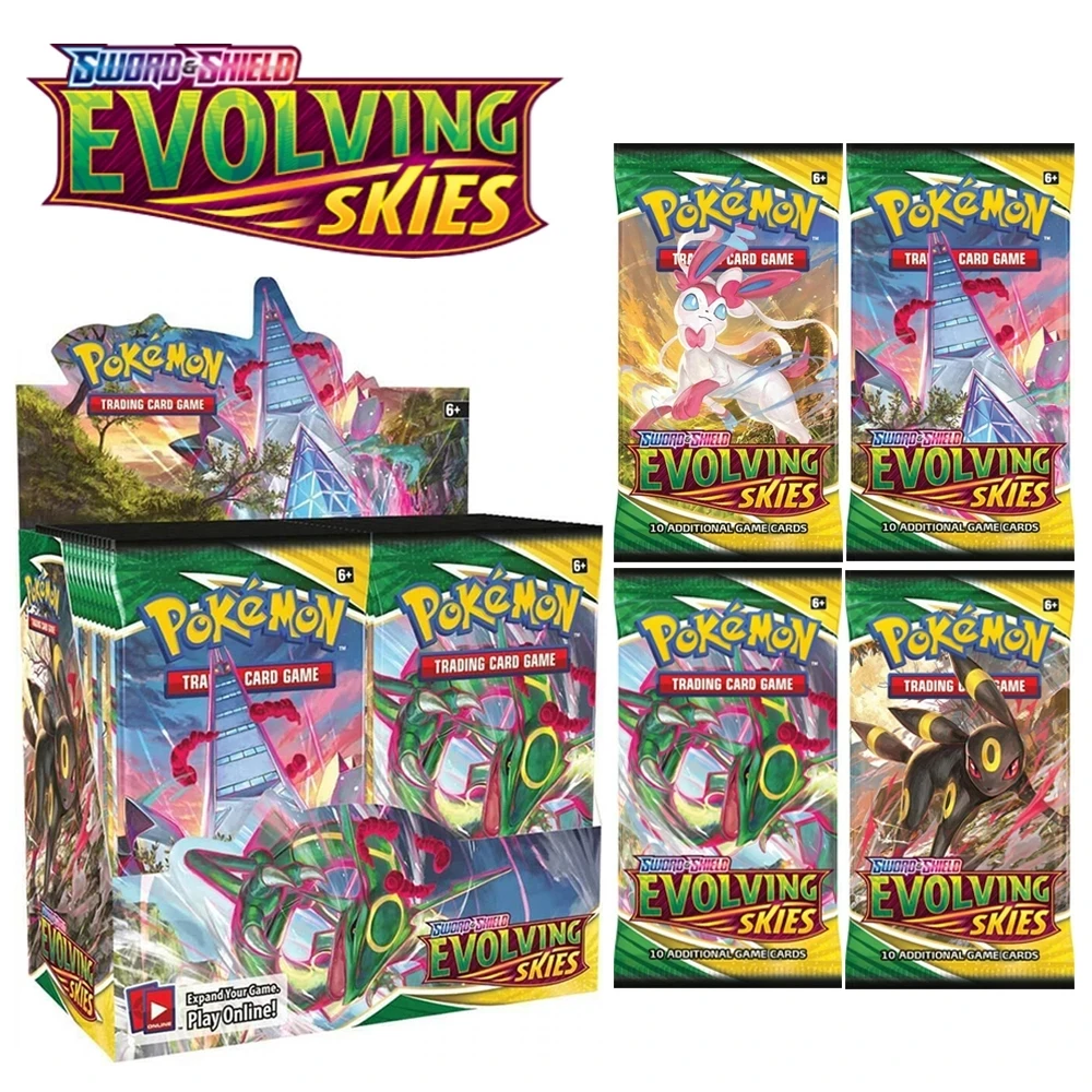 

360Pcs French Spanish English Pokemon Cards Box TCG: Sun & Moon Evolutions Booster Shinny Card Pokemon Game Toy Kids Gift