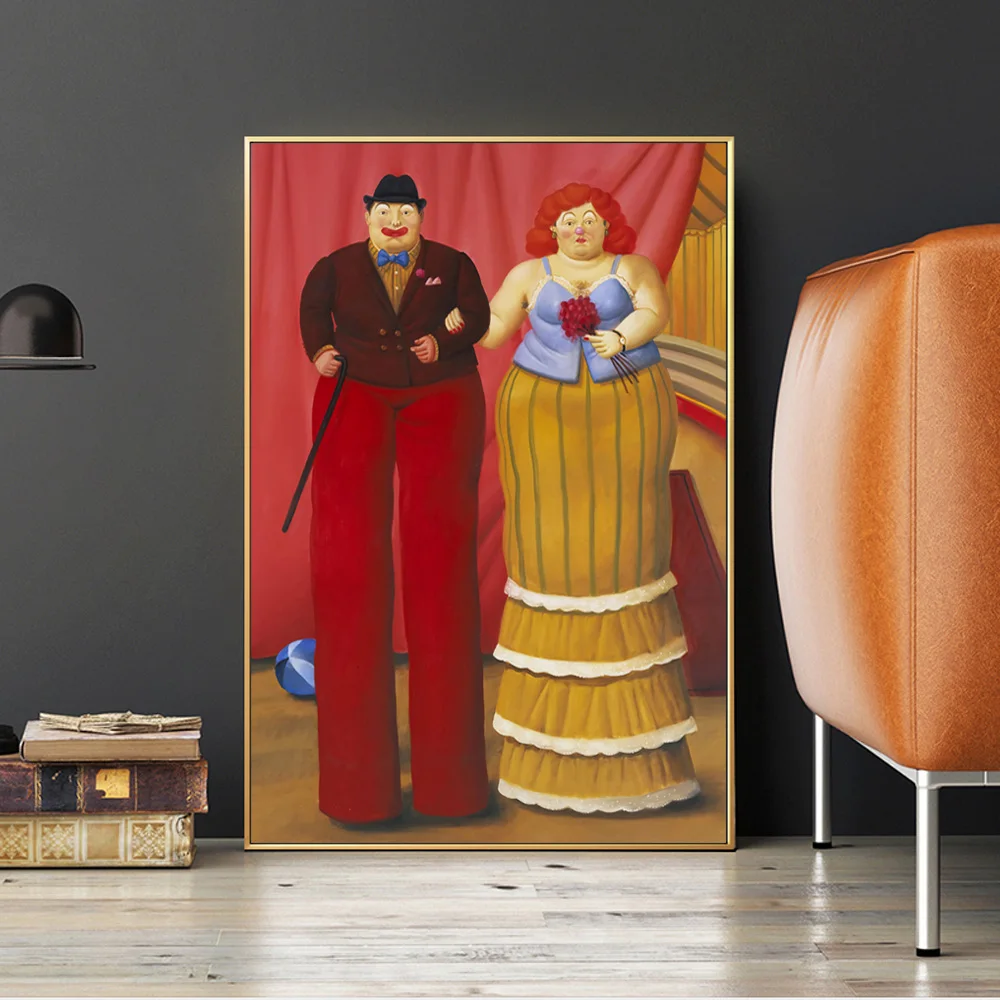 

Fernando Botero Stilt Clown Abstract Poster And Prints Dancing Party Wall Art Canvas Painting For Living Room Decor Picture