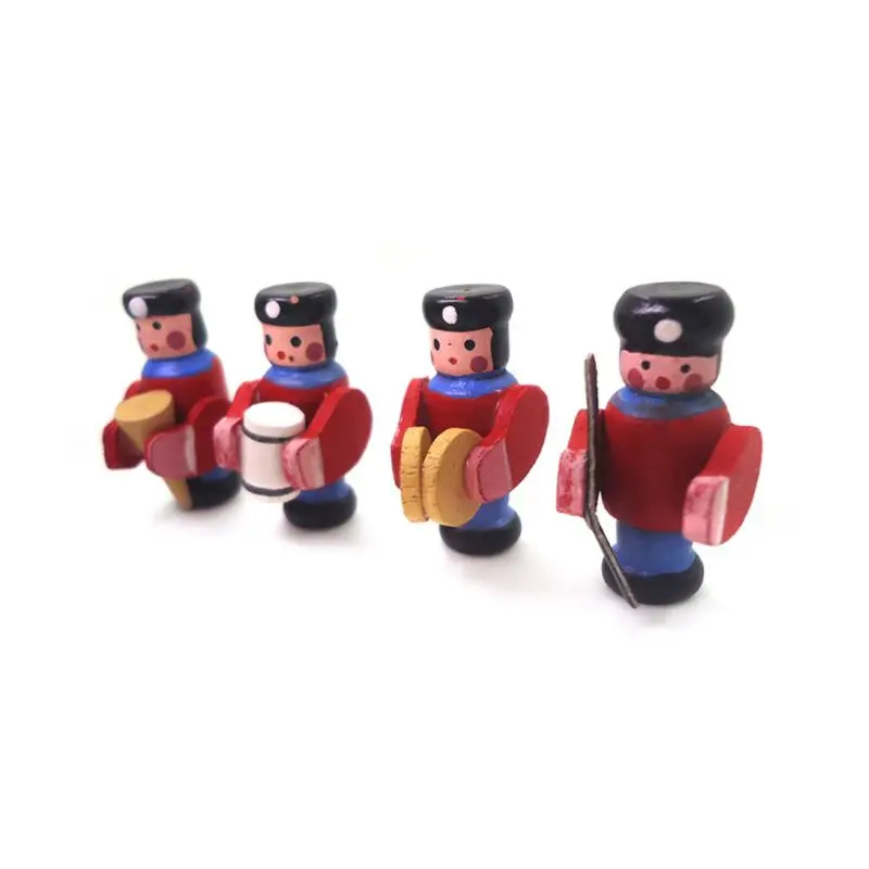 

4pcs/set 1:12 Dollhouse Accessories Miniatures Wooden Doll Band People Decor DIY Handmade Doll House Model