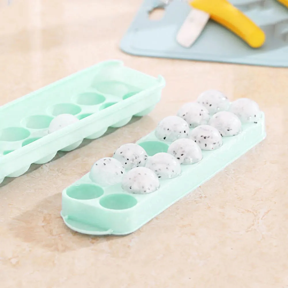 

Round Plastic Molds Ice Cube Tray Ball Maker Ice Hockey Mold With Lid Use Round Ball Bar Tools Kitchen Diy Ice Cream Moulds