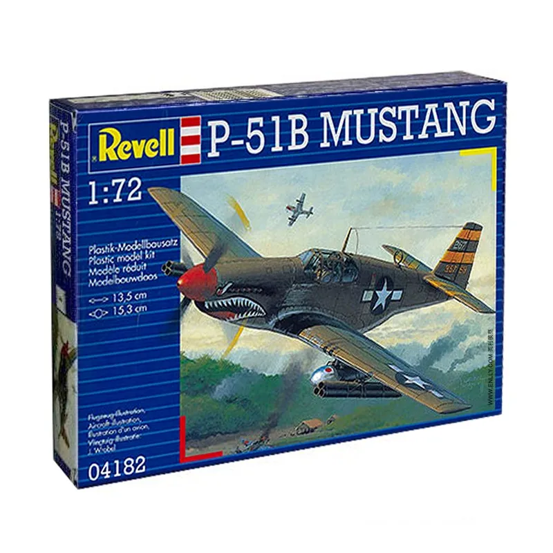 

Revell plastic assembly model 1/72 American P-51B Mustang fighter adult collection DIY assembly kit 04182