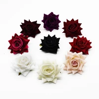 50 pieces 7cm roses heads artificial flowers wedding decorative flowers wall scrapbooking brooch headwear autumn home decoration