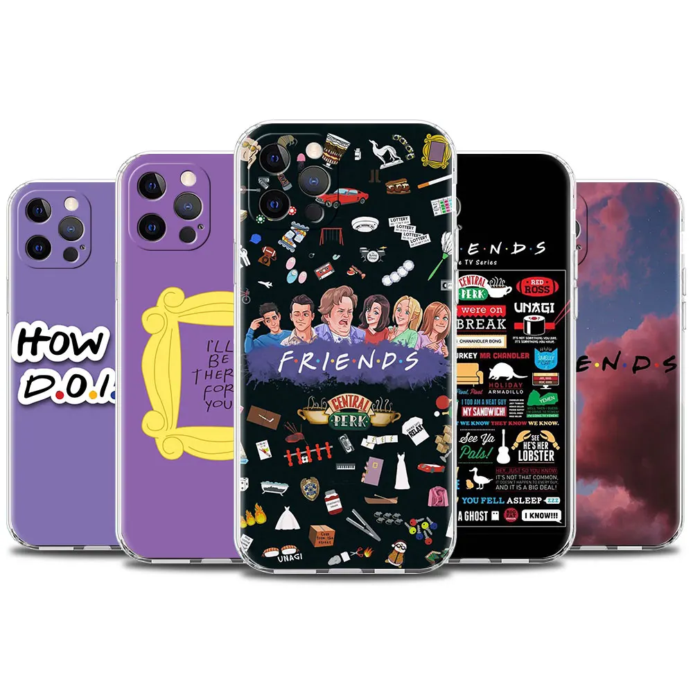 

Soft Case For Apple iPhone 12 11 Pro 7 XR X XS Max 8 6 6s Plus 5 5S SE 2020 Transparent Phone Cover Friends Funny TV 13