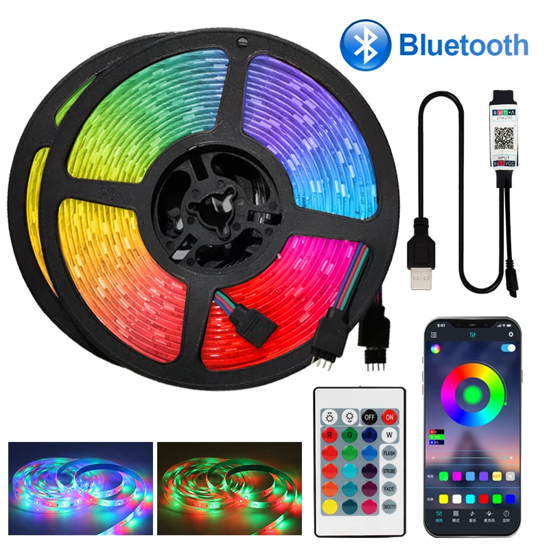 Светодиодные ленты 5V ночные светильники Bluetooth USB 3Key Управление ИК лента неоновые