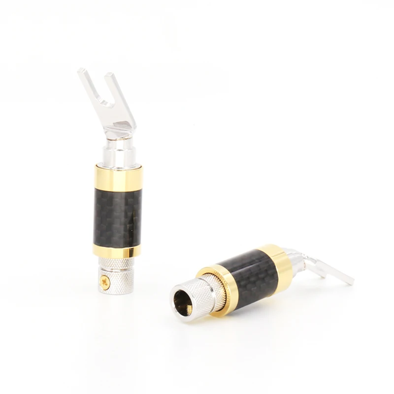 

Y Shape Musical Speaker Cable Wire Transmission Spade Connector(Rhodium-plated) 4pieces