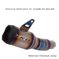 motorcycle middle link exhaust muffler pipe titanium alloy set system lossless modification for ninja400 250 2018 2019 2020