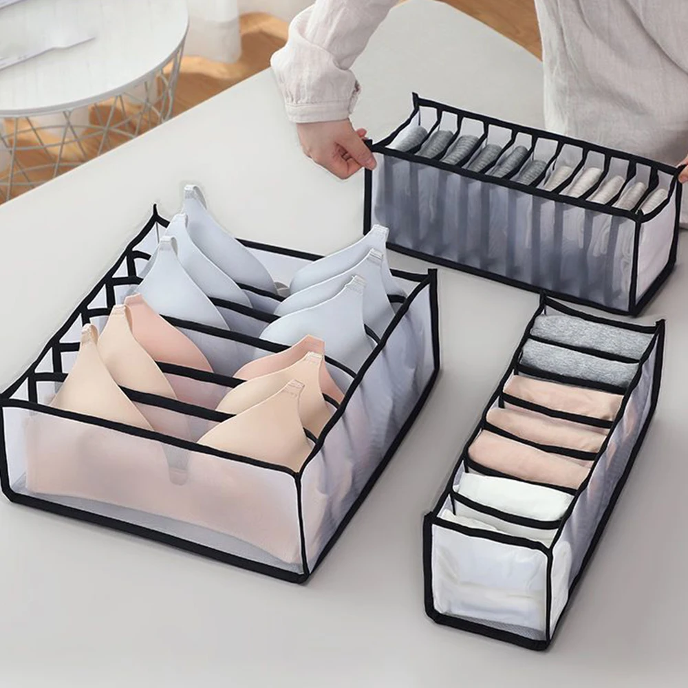 

3PCS/Set Closet Organizer For Underwear Socks Home Cabinet Divider Storage Box Clothes Foldable Drawer Case For Tie Strap Hat