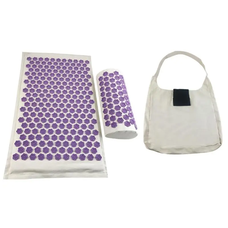 Mat Pillow Bag Зимний Лотос Спайк Массажер для акупрессуры коврик Расслабление облегчение стресса напряжение тела йога коврик снимает стресс тела Подушечка Для Снятия Боли коврик - Цвет: Mat Pillow Bag