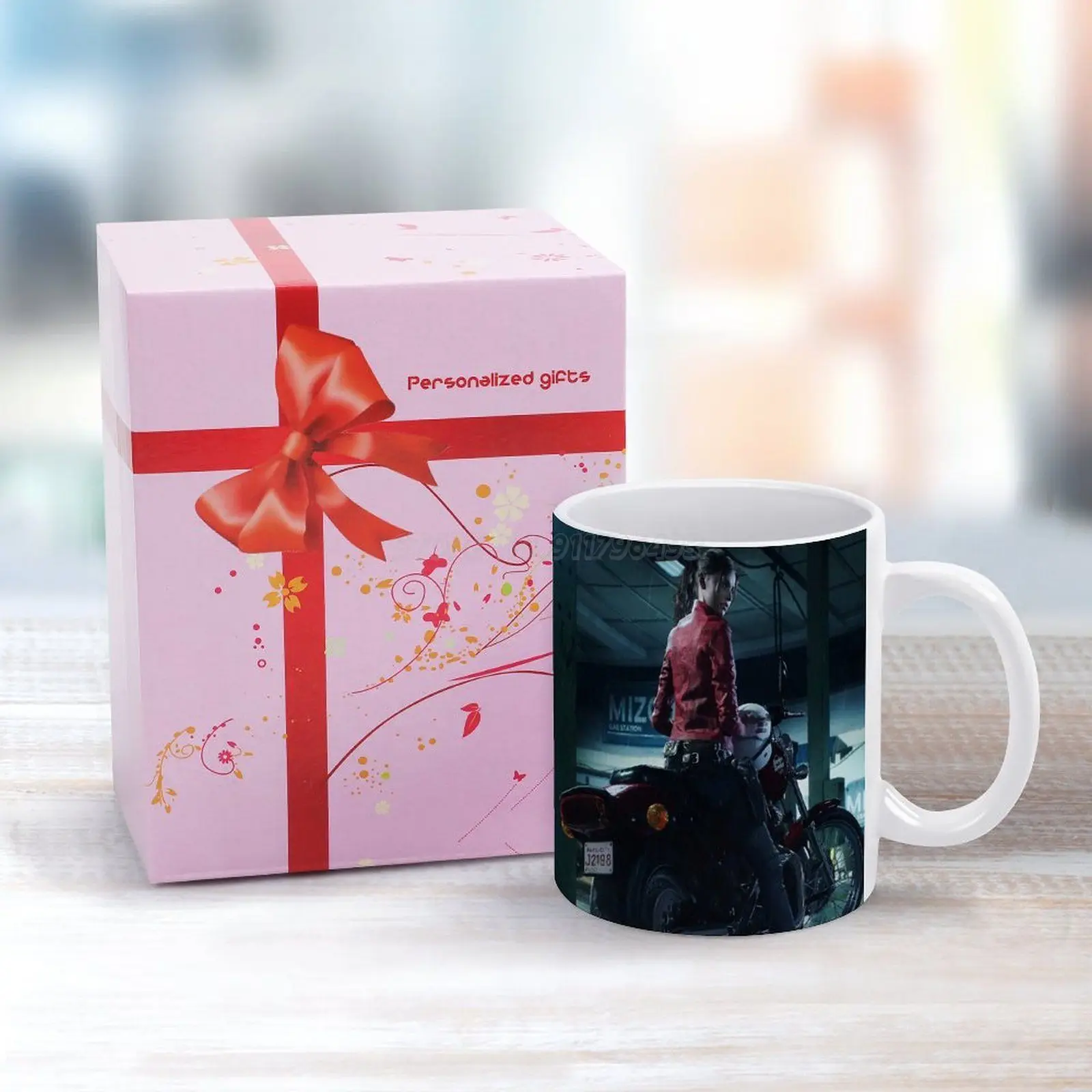 2 РЕМЕЙК-КЛЭР Белая керамическая кружка для кофе 330 мл "Домашняя молочно-чайная чашка и кружка" для путешествий в подарок друзьям Леону Кеннеди из Раккун-Сити.