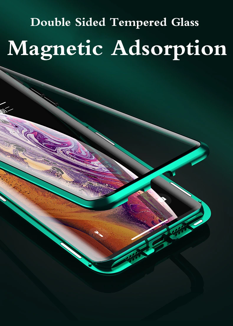 360 Полный Магнитный чехол для телефона iPhone 11 Pro 11 Pro MAX металлический бампер для iPhone XS XR XS MAX 8 7 6 6S Plus стеклянный чехол