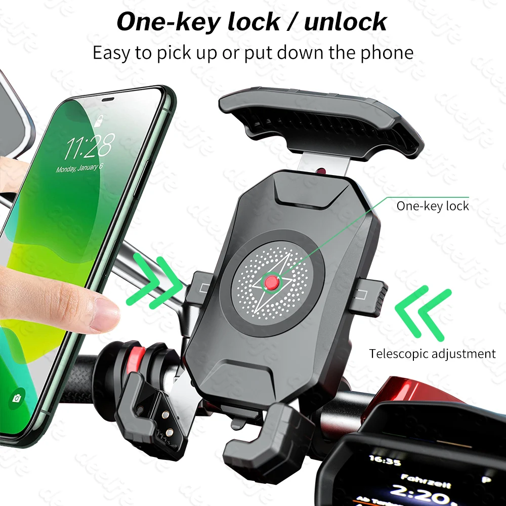 deelife motorcycle phone holder wireless chargers for motorbike telephone mount cellphone stand mobile smartphone support free global shipping