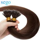 SEGO 16-24 дюйма 1 глокон 50 шт. настоящие человеческие волосы для наращивания с нанокольцами, машина Remy, предварительно скрепленные прямые индийские волосы с нанокончиком